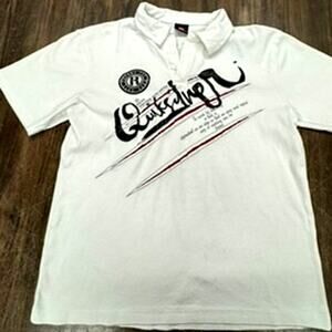 Quicksilver White 3-D Shirt, Made to‎ look Like Claws Marks across the front